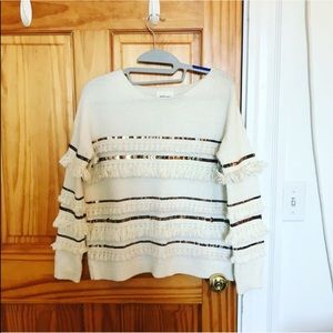 Sezane Fringe and Sequin Jumper, size XS